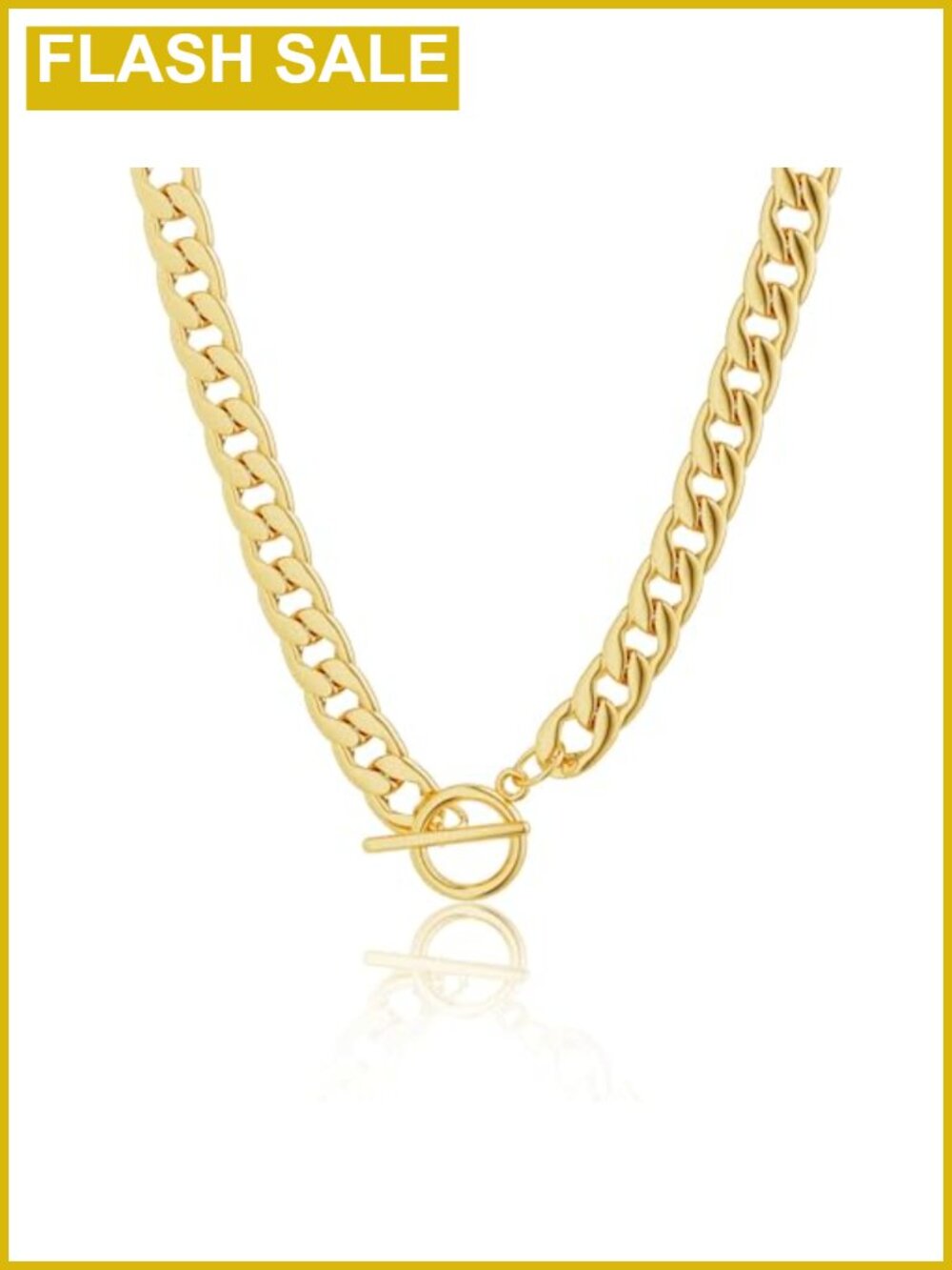 14K Gold Plated Cuban Link Paperclip Chain Necklace Women Dainty Jewelry Gift